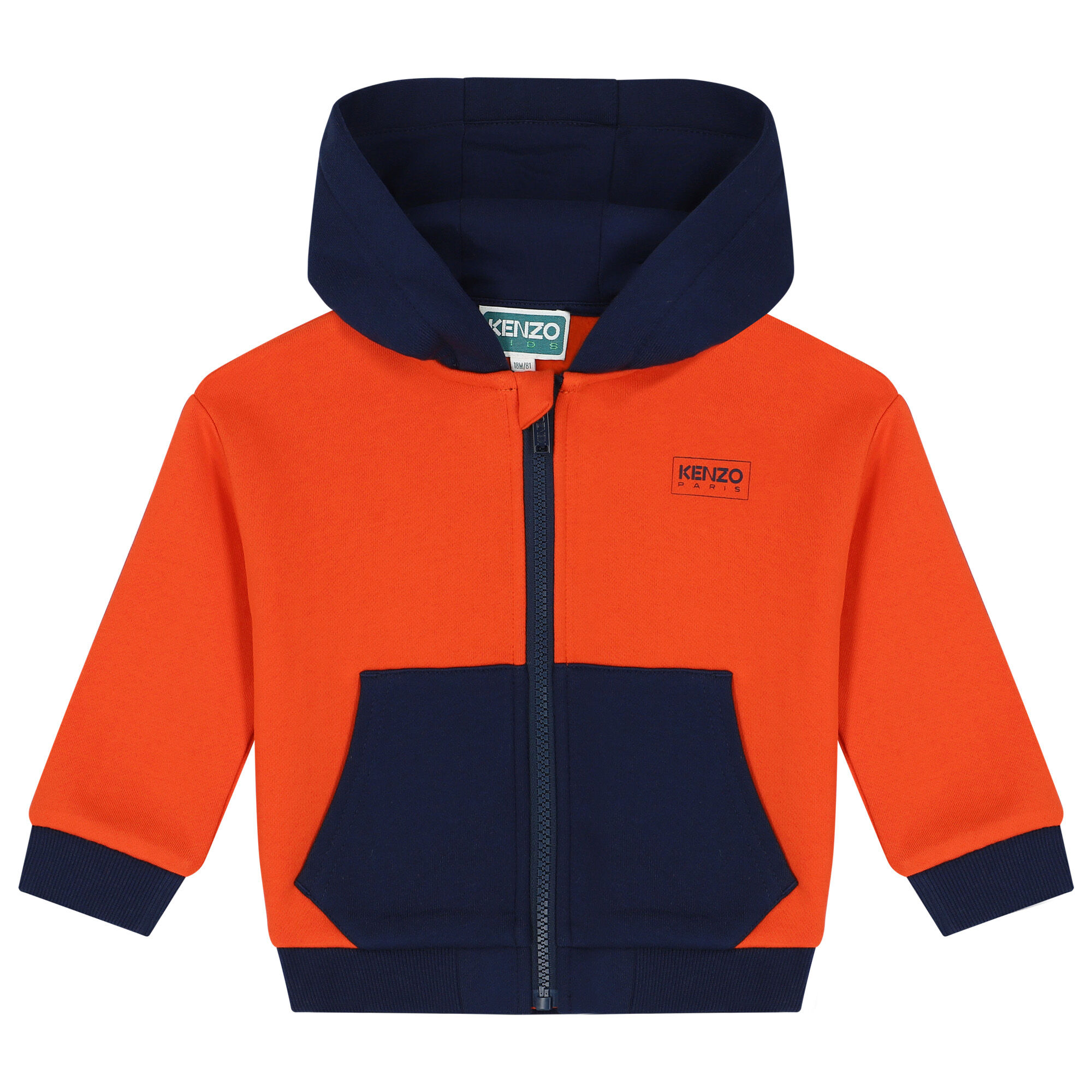KENZO KIDS Younger Boys Orange Navy Blue Logo Tracksuit Junior